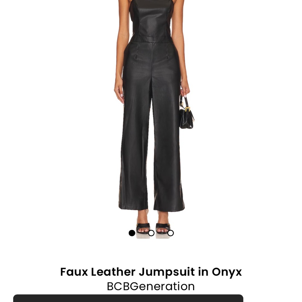 BCBGeneration Onyx Faux Leather Jumpsuit
